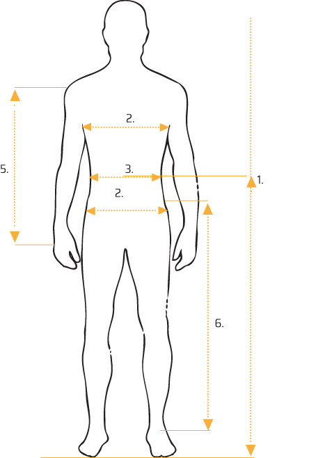 Velikostní tabulka muži | PROGRESS sportswear