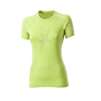 E NKRZ ladies bamboo short sleeve T-shirt black/purple sew.