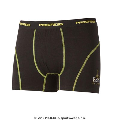 E SKN mens bamboo boxer shorts black/Lt.green sew.