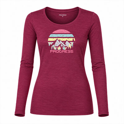 HELA "LANDSCAPE" women's merino T-shirt red violet