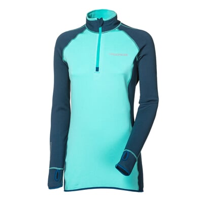 TISPA ZIP dámská funkční sportovní mikina tm.modrá/tyrkysová