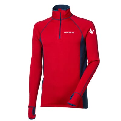 TOREZ ZIP pánská funkční sportovní mikina černá/červená