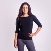 AKINA dámské triko s 3/4 rukávem s bambusem černá