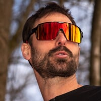 ENDURO RED-R BLK/RED sportovní sluneční brýle lesklá černá/červená