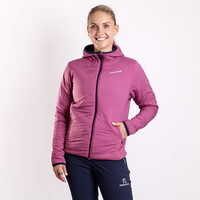 HESTIE reversible women's jacket with merino blackened blue/red violet