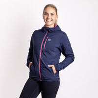 HESTIE reversible women's jacket with merino blackened blue/red violet
