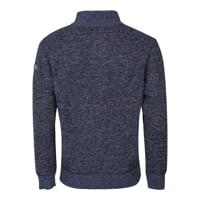 LOFOTEN pánský svetr s krátkým zipem tm. modrý melír