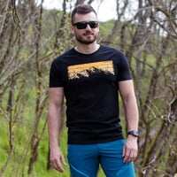 MAOR pánské merino triko černý melír