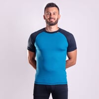 MS TKR men's functional T-shirt black (grey)/petroleum (lt.blue)