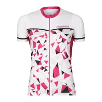RIPRESSA dámsky celoprepínací cyklistický dres biela/malinová