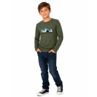 STIG "ICELAND" dětské merino triko khaki melír
