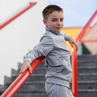 SYMBOL JKT JUNIOR tepláková mikina sivý melír