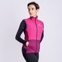 TARJA VEST women's hybrid vest with merino fuchsia/boysenberry/blackened blue