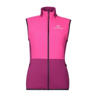 TARJA VEST women's hybrid vest with merino fuchsia/boysenberry/blackened blue