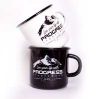 Tin mug PROGRESS white