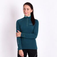 TISPA ZIP MERINO dámská funkční sportovní mikina zelená