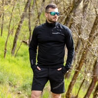 TOREZ ZIP MERINO pánská funkční mikina s krátkým zipem čierna
