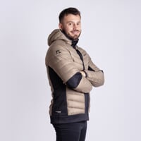 TRIVOR pánská hybridní bunda kávová/černá