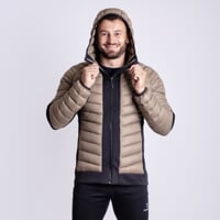 TRIVOR pánská hybridní bunda kávová/černá