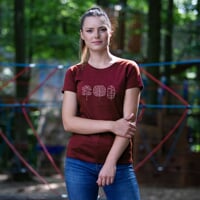VINKA "TREES" women's merino T-shirt plum melange
