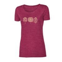 VINKA "TREES" women's merino T-shirt wine red melange